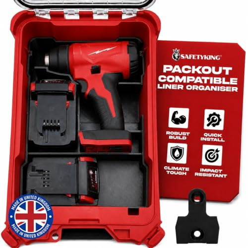 Milwaukee Packout Compatible Liner Organiser for Packout Compact Box (48-22-8435) – Precision Rigid Insert for M18 Heat Gun Organizer (Insert Only, Tools & Box Not Included)