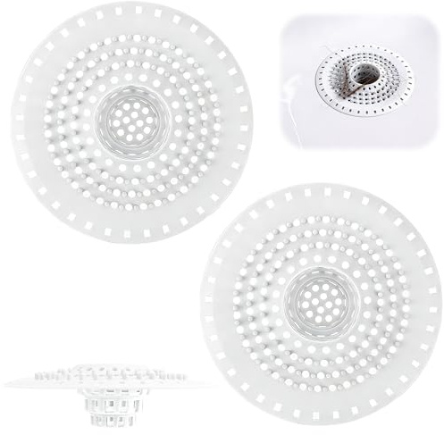2PCS Abflusssieb Silikon Set für Bad Küche Ablauf, Sieb für spülbecken | Sieb Für Spülbecken und Spülbecken Sieb, vielseitiges Haarsieb Dusche sowie Abflusssieb Dusche für Waschbecken Badewanne.