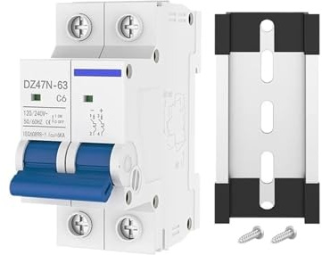 Interruttore Automatico CA A 2 Poli 6A 10A 16A 20A 25A 32A 40A 50A 63A 120/240V Interruttore Magnetico Termico Con Montaggio Su Guida Din(16A)