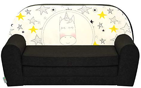 FORTISLINE – Kindersofa MINI ausklappbar 40x78x45cm - Kindersofa für Kinder 2in1 - Kindercouch ausklappbar - Schlafcouch aus Schaumstoff - Abnehmbarer Bezug - Viele Motive
