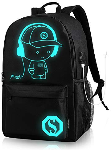 Begalor Sac D'ordinateur Sac D'école pour Collégien Sac à Dos pour Homme Luminous Sac à Dos Plein Air Sac à Bandoulière Décontracté Sac De Montagne Sac De Voyage (Grand)