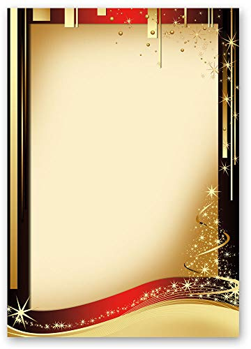 100 Blatt Briefpapier Weihnachtspapier WEIHNACHTSBRIEF - DIN A5 Format - Paper-Media