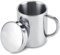 Tazas de café de acero inoxidable, taza de café de doble pared con tapa y asa Tazas de viaje para acampar para bebidas calientes, té, café