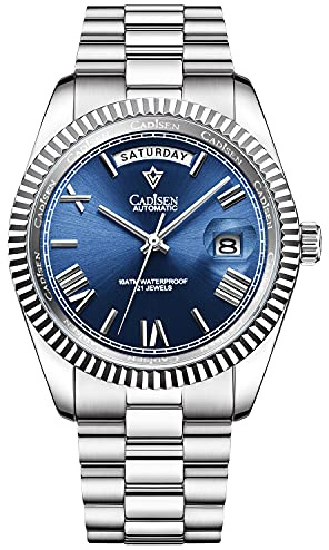 CADISEN Automatik Uhr Herren Mit Gangreserve Saphirglas Wasserdicht Edelstahlarmband
