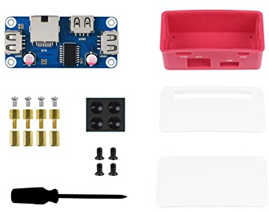 Ethernet/USB HUB HAT B with Box for Raspberry Pi Zero/Zero W/2 W/Zero WH/2 WH,Ethernet USB HUB HAT with Case, 1x RJ45 Ethernet Port,3X USB Ports Compatible with USB2.0/1.1
