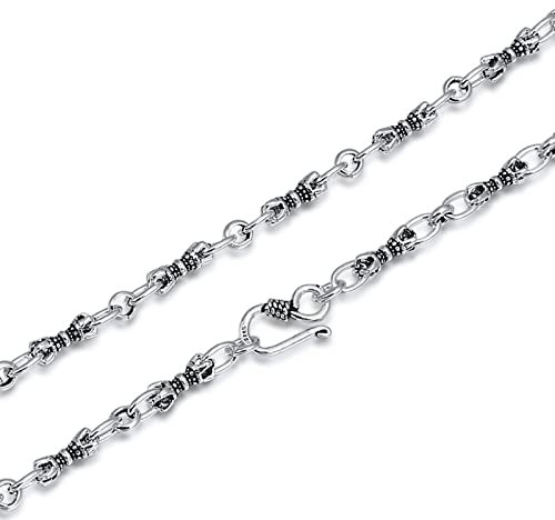 Beydodo Halskette Männer 925 Sterling Silber, 4.5MM Vajra Gliederkette mit Hakenverschluss Silber Kette Herren 65CM ohne Anhänger Hip Hop Partnerkette