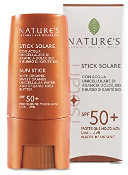 Nature's - iSolari, Sonnenstab mit LSF 50+, Sonnenschutz für die Lippen, Sonnenschutz für empfindliche und empfindliche Bereiche, wasserfest, 9 ml