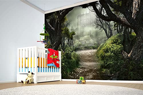 Vlies Fototapete DURCHGANG ZUM MYSTERIÖSEN SCHLOSS 375 x 250 cm (inkl. Kleister) - Vlies Tapete, Wandtapete, Wandbilder - Tapete für Wohnzimmer Schlafzimmer, Büro, Küche - Montagefertig