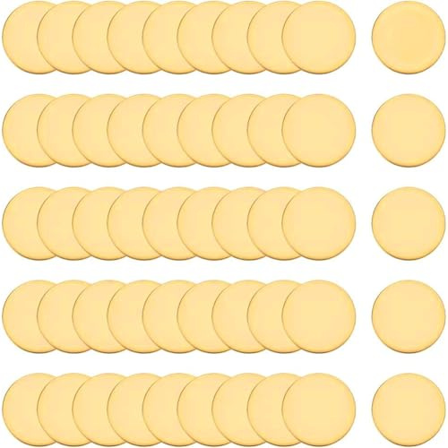 PandaHall Messing Stanzrohlinge 20mm Rund Ungebohrte Rohlinge Gold | Metallrohlinge Stanzrohlinge Große Flache Runde Ungebohrte Rohlinge Aus Messing Für Ohrringe Halsketten Broschen