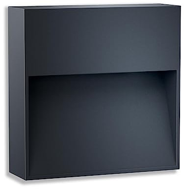 Metzler LED Wandleuchte 3 in Anthrazit IP 65 warmweiß, Wandlampe 12 W, 3000 K, Außenlampe warmweiße LED-Beleuchtung für die Fassade, Leuchte für Innen- und Außenbereich (XL)