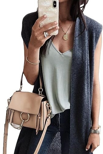 Cardigan Donna Primaverile, Cardigan Da Donna Aperto Sul Davanti Senza Maniche Lunghezza Media Cardigan Da Donna Blazer Gilet Spacco Laterale Lungo Spolverino Galleggiante Cappotto Cardigan Coprispa