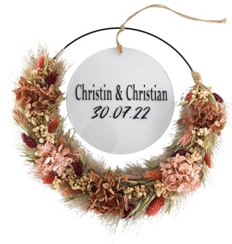 Trockenblumenkranz personalisiert (Herbstzeit)