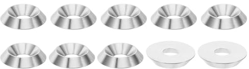 PATIKIL Rondelle de Finition M8 à Tête Fraisée, Lot de 10, Diamètre de 25 Mm, Hauteur de 5 Mm, en Acier Inoxydable 304 Massif, Finition Cnc, Pour La Construction Industrielle