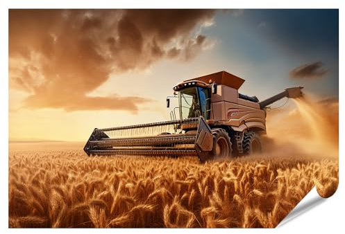 islandburner Prime Bild Poster Mähdrescher Erntet Reifen Weizen In Der Landwirtschaft Premium Bilder Fotodruck