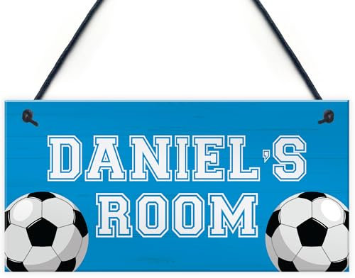 Red Ocean Football Room Door Sign PERSONALISED, Boys Bedroom Decor, Football Gifts For Son Brother, Birthday Gifts For Son, Christmas Brother Gifts