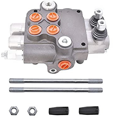 WYZSXX 2-Spulen-Hydraulikventil, 21 gpm, hydraulisches Wegeventil, doppeltwirkendes Ventil, 3600 psi SAE-Anschlüsse für kleine Traktoren, Traktoren, Lader, Holzspalter