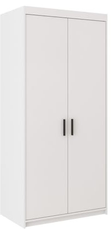 Mirjan24 Kleiderschrank Elena 2D, Drehtürenschrank, 2-türig Schrank, Farbauswahl, Weiß, Sonoma, Lefkas (Weiß_N)