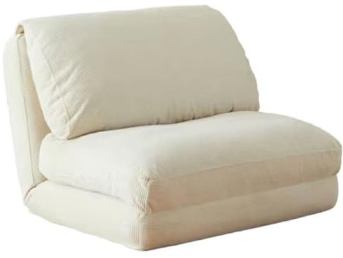 Bodensofa Mit Schlaffunktion Verstellbare Rückenlehne 2-in-1 Bodensofa Ganzkörper Abnehmbar Und Waschbar fur Lesen Oder Als Gaming-Stuhl Zwei Größen(White,125 * 60 * 23CM)