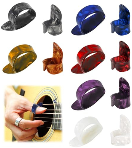 12 pcs Médiator Guitare, Médiators Pick pour Guitare électrique et basse, Celluloïd Finger Picks
