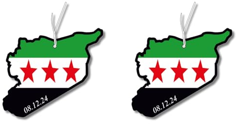 Duftbaum Set mit Syrien Flagge, Auto Lufterfrischer und Duftanhänger - Syria