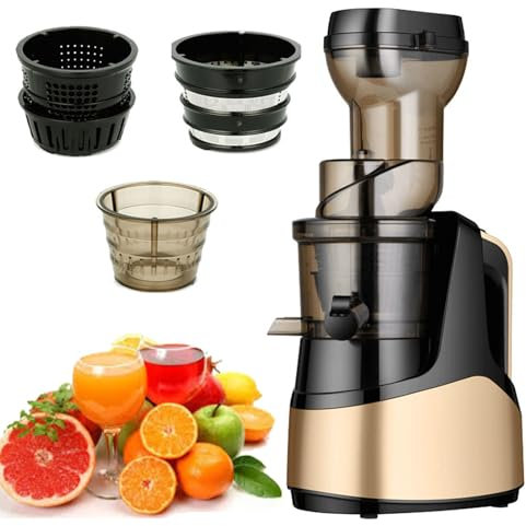 Extracteur de jus à séparation de jus, fruits et légumes entiers, capacité de 1 000 ml, usage domestique avec fonction de marche arrière, centrifugeuse avec filtre à grille/sorbet/glace, facile à ne