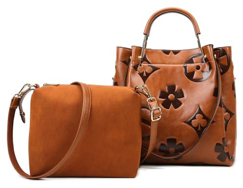 unisoul Handtasche Damen Groß - Shopper Tasche Tote Bag PU Leder Schultertasche Mode & Retro Umhängetaschen für College Schule Arbeit Reisen Alltag Einkauf