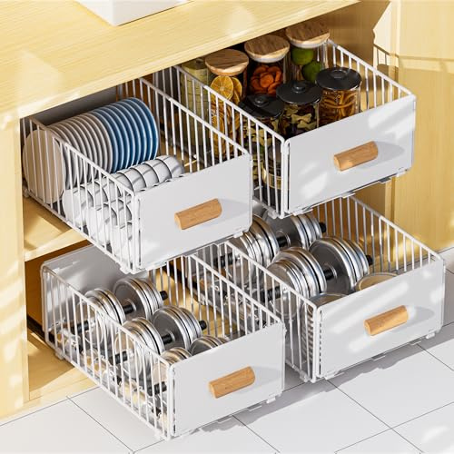 2 Pacchi Cassetti Estraibili per Cucina, Cassetti Estraibili con Adesivo