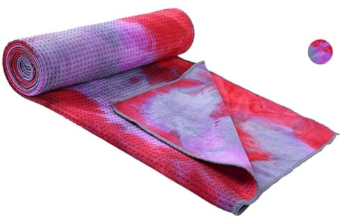 Dreaming Space Serviette De Yoga - Hot Yoga Antidérapant, Tapis De Yoga Pliable, Microfibre À Séchage Rapide, Idéal pour Le Yoga Chaud, Pilates Et Autres Sports (#Crimson Color, 500g)