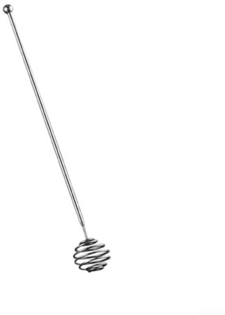 Cuchara de acero inoxidable para mezclar miel, herramienta de mezcla de café, diseño en espiral, mango ergonómico (M)