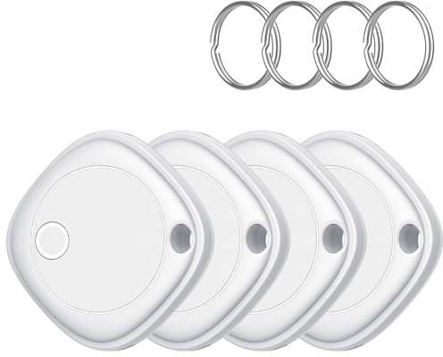 Smart Air Traceur Tag Localisateur D’Objets Bluetooth Lot de 4,Fonctionne avec l’app Localiser Apple (Uniquement iOS),Batterie Remplaçable, IP67 Imperméable,our Valises/Portefeuilles/Clés/Sacs/Bagages