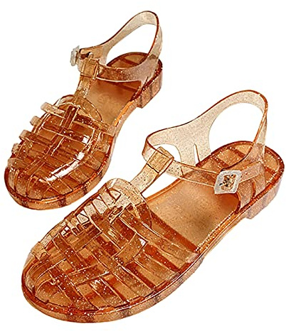 Jelly sandaler dam vatten, träskor och sandaletter för dam trädgård, apelsin, 38 EU