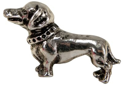 Alpenflüstern Ansteck-Pin Dackel - Trachten-Anstecker, Trachtenschmuck für Damen und Herren (antik-silber-farben) API139