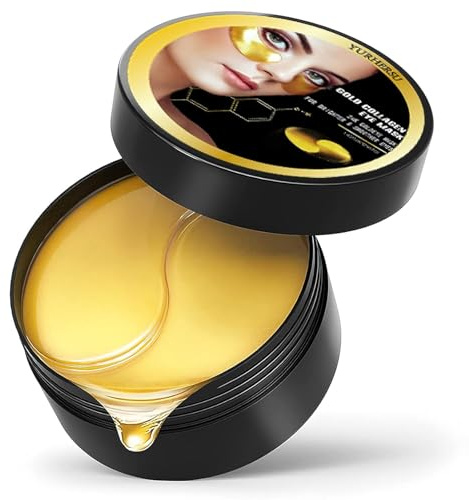 Souvik Almohadillas para los ojos con colágeno y ácido hialurónico: antiedad antiedad para ojeras, arrugas, bolsas de los ojos e hinchazón – Para un contorno de ojos fresco y firme (60 unidades)