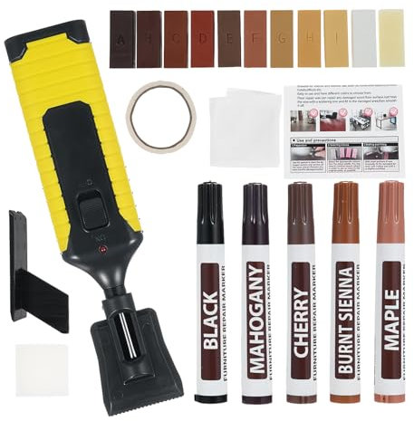 Reparatur von Laminatböden | mit 11 Farben zur Holzwiederherstellung | wasserfester Lackstift für Böden Möbel Küche Bad