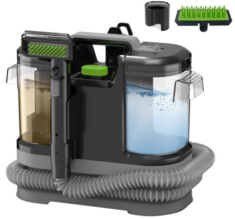 Stoppningsrengörare, mattrengörare, tvättdammsugare, 500 W, våtrengörare, klädsugare, stoppade möbler, carpet cleaner, bil, soffa, rengöring, våt, torrdammsugare, rengöringsanordning, soffa (svart)