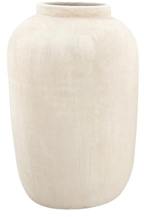 Bodenvase Avion 35cm - bauchig, Creme grau, Keramik, Ø24cm CreaFlor Home