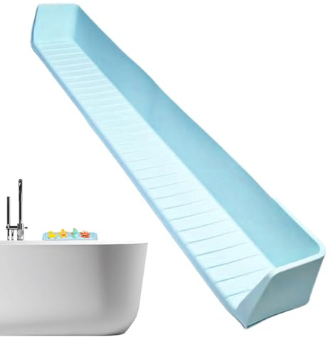 Dopsyesn Paraspruzzi Vasca da Bagno con Ventose in Silicone | Vassoio Giocattoli Vasca Bambini - Organizzatore per Badanti Asili Bagno Casa Doccia