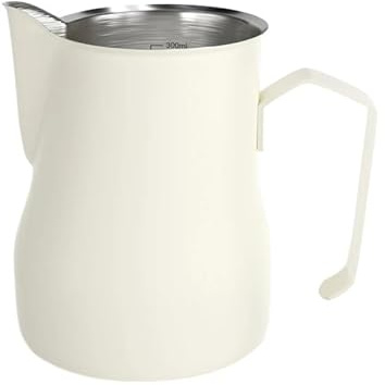Pichet À Mousse De Lait 350/500 Ml En Acier Inoxydable For Expresso, Latte, Barista(White 350ml)