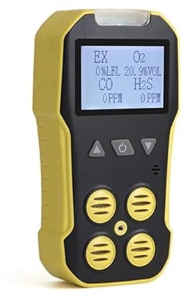 Detector de Gases múltiples 4 en 1 Medidor de Gas O2 H2S CO LEL Detector de Fugas de Gas Combustible Hydron Sulfide Monóxido de Carbono Amplias Aplicaciones