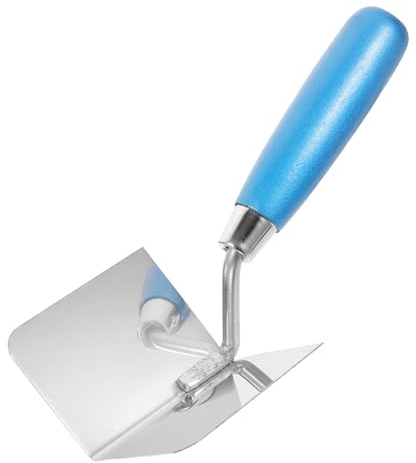 Ipetboom Truelle d'Angle en Acier Inoxydable Poignée Bleue Ergonomique Grattoir pour Réparation d'Angle Intérieur et Extérieur Outil à Plâtre Professionnel pour Travaux de Maçonnerie