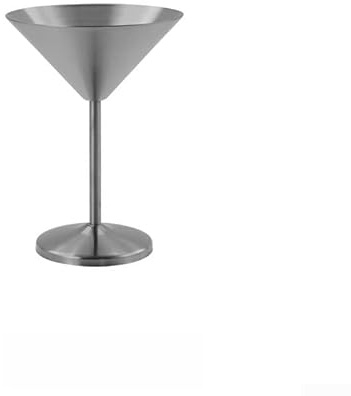Bicchiere da spumante e cocktail in acciaio inox a forma di V, resistente alla ruggine, finitura lucida, per casa o bar (argento)