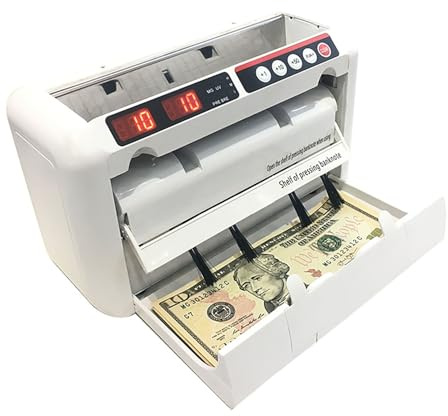 Ymnogjie Portatile Contatore di Banconote Contasoldi,Macchina Conta Banconote da 900 Pezzi/min con Rilevamento di Falsificazione UV e MG