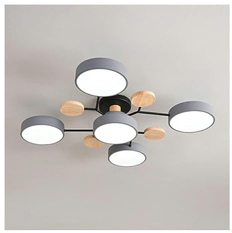 KISAD Close to Ceiling Lights Circular Acrylic Ceiling Light Nordic Modern Semi Flush Mount Ceiling Lamp Close to Ceiling Light Fixtures for Living Room(G-5 Heads,Three-Color Light)