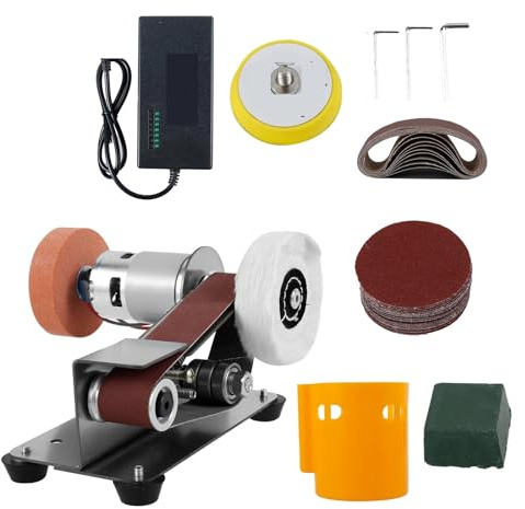 lijadora de banda, Lijadora De Banda, Mini Máquina Rectificadora, Herramienta Afilado, Lijado, Pulidora Eléctrica Multifuncional Ajustable(001-107)