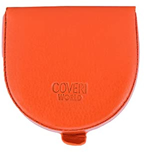 COVERI WORLD Porte-Monnaie à Talon, Porte-Euros, pour Homme, Cuir véritable (Orange) 4434