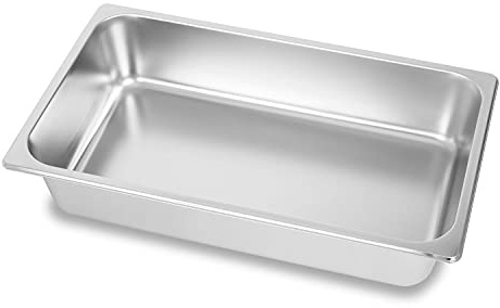 vertes Bac Gastronorm GN 1/1 Acier Inoxydable (Profondeur 100mm, Hygiénique, Résistant aux Rayures, Résistant à la Température de -40° à +300°C, pour Bain-Marie et Usage Polyvalent en Gastronomie)