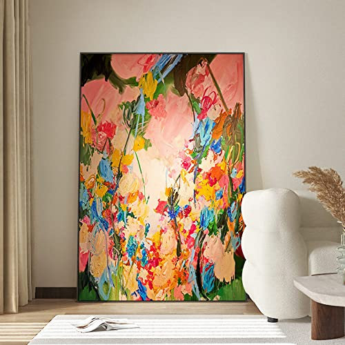 Ölbilder Auf Leinwand Handgemalt, Farbe Textur Rose Blume Büsche Abstrakte Kunst Moderne Kunstwerke Rahmenlose Handgemalte Ölgemälde Auf Leinwand Wandkunst Für Wohnzimmer Schlafzimmer Büro Wo