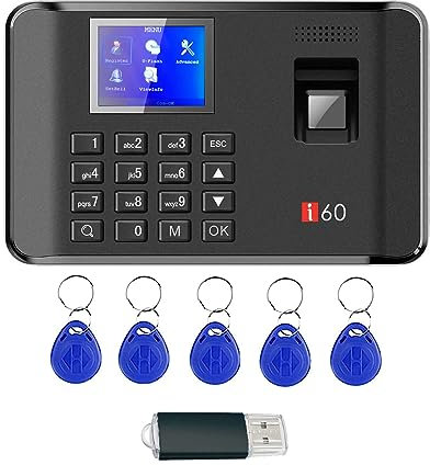 WEELIAO Fingerprint Time Clocks for Employees Small Business, Time Attendance Terminal Clock Machine with Fingerprint, Password, RFID Card,Office Punch Clock Automatic Report Generierung
