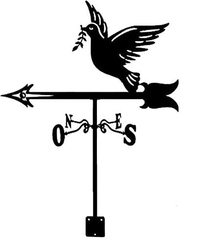 Girouette, hirondelles donnant des fleurs en métal, indicateur de direction du vent, outil de mesure de direction du vent, outil de mesure de la direction du vent, toit extérieur, jardin, installation