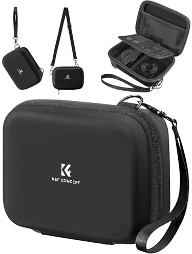 K&F Concept Custodia per fotocamere compatte, Borsa per macchina fotografica reflex digitale impermeabile Guscio rigido antiurto protettiva piccola con 2 cinturino-Nero